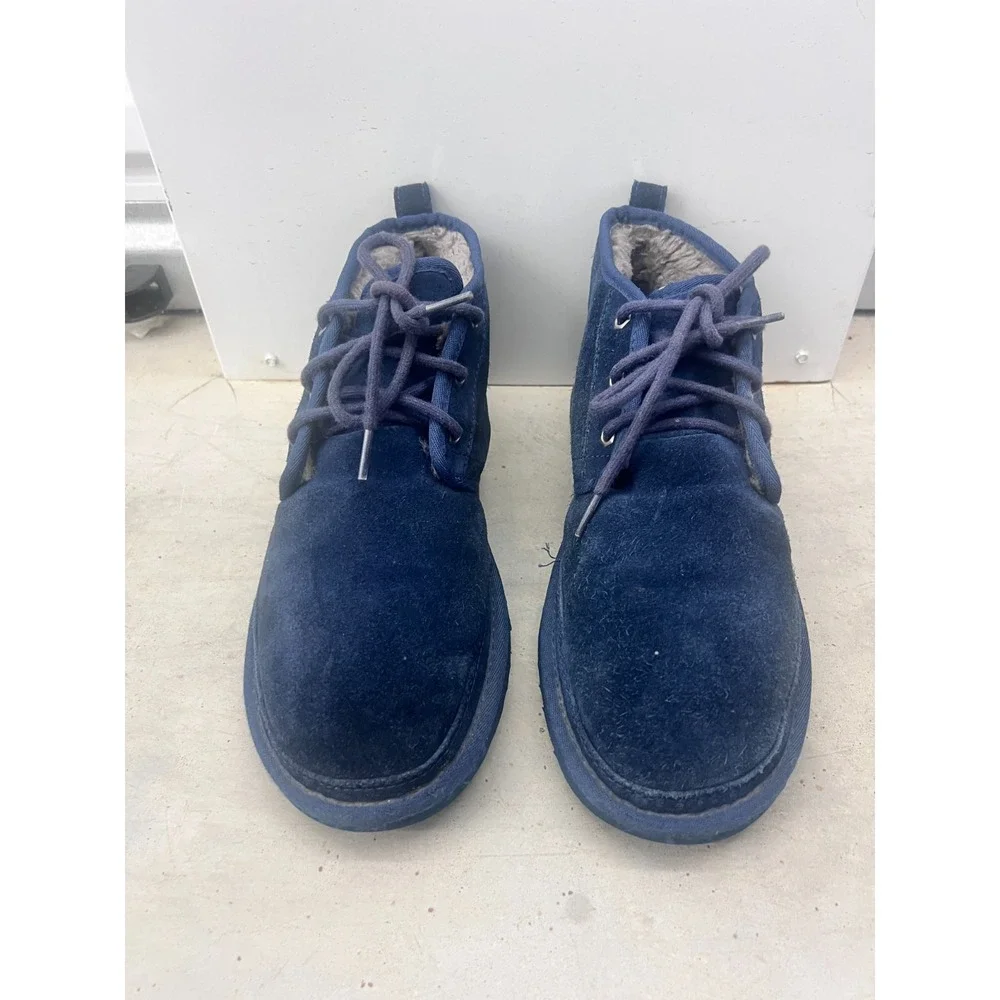 UGG Neumel Winter Boot Mens US 10 Navy Blue Suede Comfort Round Toe Casual Ankle